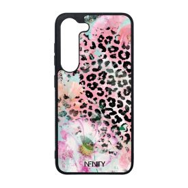 Pink virágos leopárd Samsung Galaxy S23 tok
