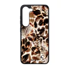 Különleges aranyló virágos zsiráf Samsung Galaxy S23 tok