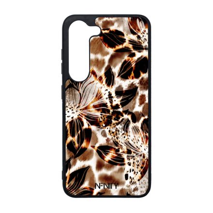 Különleges aranyló virágos zsiráf Samsung Galaxy S23 tok