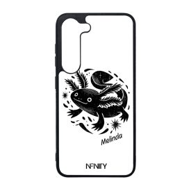 Névvel kérhető - Fekete-fehér Axolotl Samsung Galaxy S23 tok