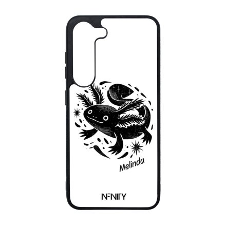 Névvel kérhető - Fekete-fehér Axolotl Samsung Galaxy S23 tok