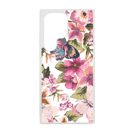 pillangós lepkés virág mintás Samsung Galaxy S23 Ultra tok