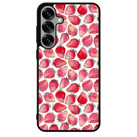 Strawberry BOOM - Eper mintás Samsung Galaxy S25 tok