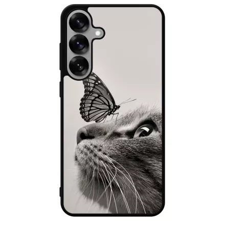 Cica és Pillangó - macskás Samsung Galaxy S25 tok