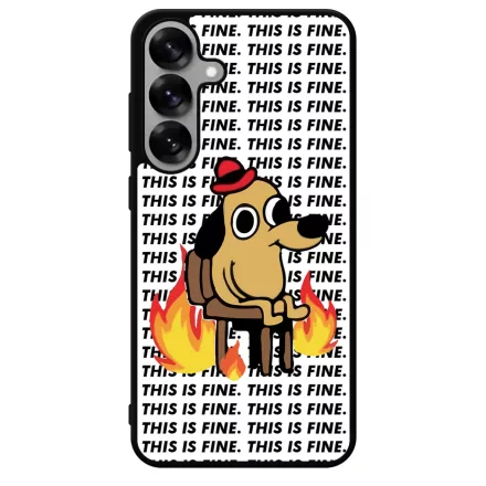 This is fine DOG kutyas meme Samsung Galaxy S25 Magnetic tok