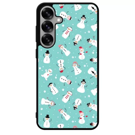 Cuki hóember mintás - Téli mintás Samsung Galaxy S25 Magnetic tok