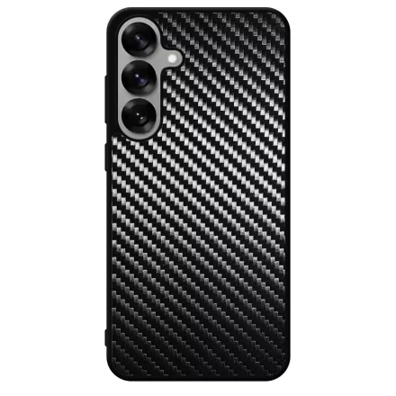 Ezüst karbon fiber mintás Samsung Galaxy S25 tok