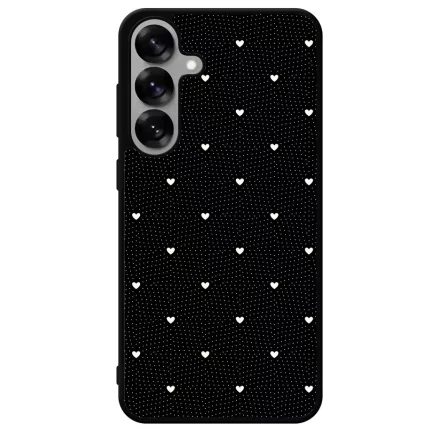 Elegáns szívecskés - BLACK - szives csajos  Samsung Galaxy S25 Plus tok