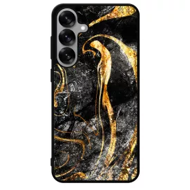 Luxury Golden Black marvanyos marvany mintas Samsung Galaxy S25 Plus tok