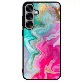 Pink gold Mixed Inks arany mintas marvanyos Samsung Galaxy S25 Plus tok