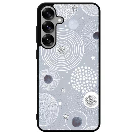 Gyönyörűséges Ezüstös téli mintás Samsung Galaxy S25 Plus Magnetic tok