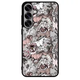 Csodaszép szürke vintage lovas mintás Samsung Galaxy S25 Plus tok