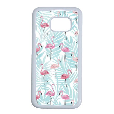Flamingo Pálmafa nyár Samsung Galaxy S7 fehér tok