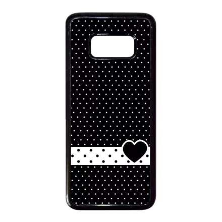szerelem love szivecskés fekete fehér pöttyös Samsung Galaxy S8 fekete tok