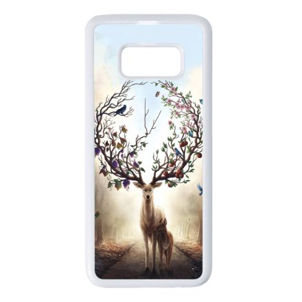 erdő szarvas őz négy évszak Samsung Galaxy S8 fehér tok