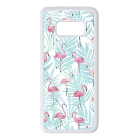 Flamingo Pálmafa nyár Samsung Galaxy S8 fehér tok