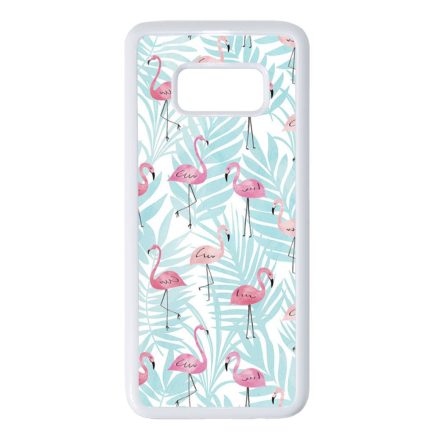 Flamingo Pálmafa nyár Samsung Galaxy S8 fehér tok