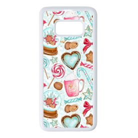 téli karácsonyi csajos mintás Samsung Galaxy S8 fehér tok