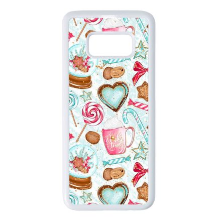 téli karácsonyi csajos mintás Samsung Galaxy S8 fehér tok