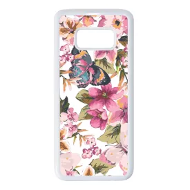 pillangós lepkés virág mintás Samsung Galaxy S8 fehér tok