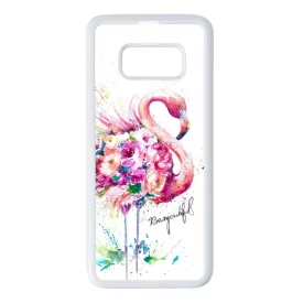 Álomszép Flamingo tropical summer nyári Samsung Galaxy S8 fehér tok