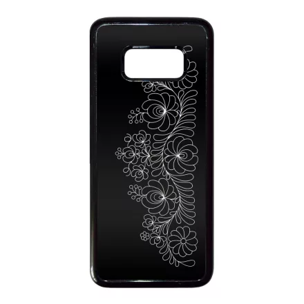 Elegant Matyó - Black magyar mintás hungarian folk Samsung Galaxy S8 tok