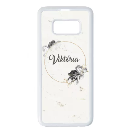 kerd a neveddel marble marvany mintas Rozsa viragos Samsung Galaxy S8 tok