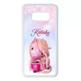 Unikornis és kávé - Téli mintás Samsung Galaxy S8 tok