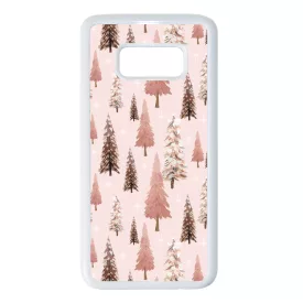 Rózsaszín karácsonyi fenyőfa mintás Samsung Galaxy S8 tok