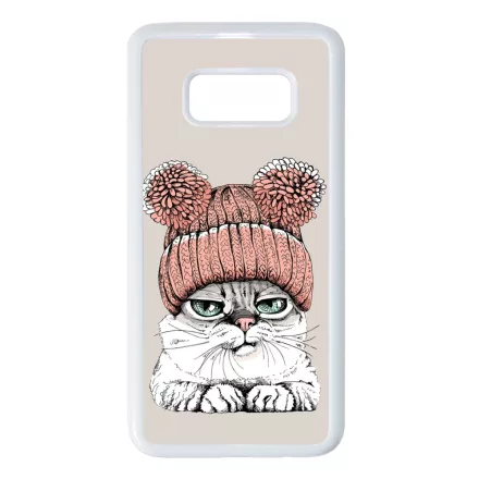 Cuki sapkás cica Samsung Galaxy S8 tok