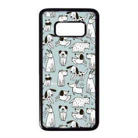 Türkiz aranyos rajzolt kutya mintás Samsung Galaxy S8 tok