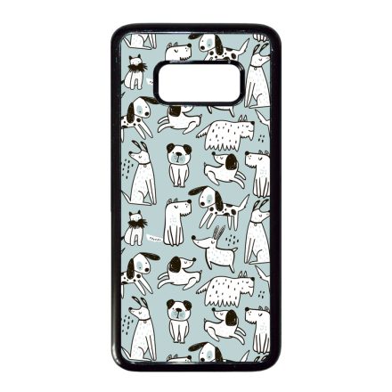 Türkiz aranyos rajzolt kutya mintás Samsung Galaxy S8 tok