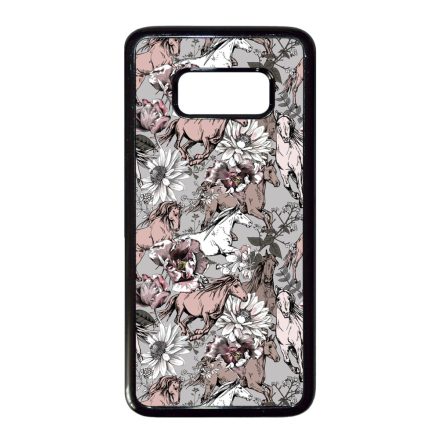 Csodaszép szürke vintage lovas mintás Samsung Galaxy S8 tok