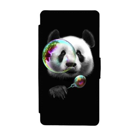 panda pandás Samsung Galaxy S8 műbőr flip fekete tok