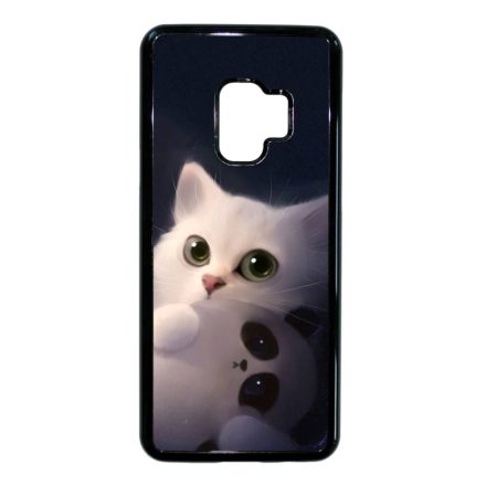 cica cicás macska macskás panda pandás Samsung Galaxy S9 fekete tok