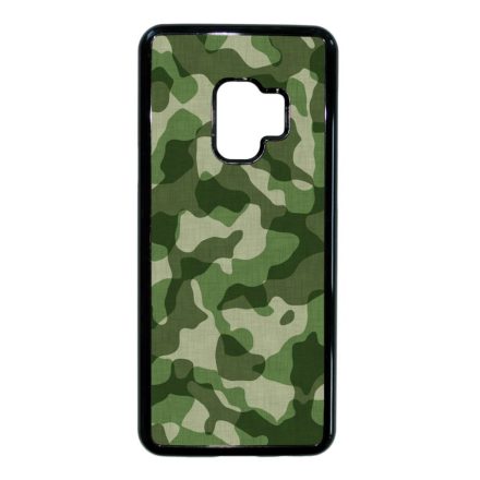 terepszin camouflage kamuflázs Samsung Galaxy S9 fekete tok