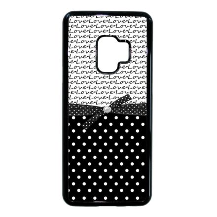 szerelem love fekete fehér pöttyös Samsung Galaxy S9 fekete tok
