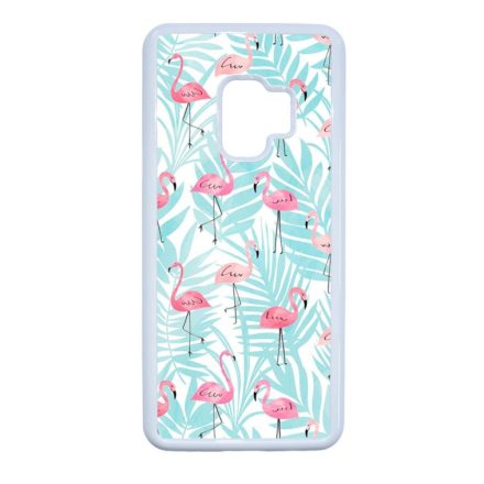 Flamingo Pálmafa nyár Samsung Galaxy S9 fehér tok