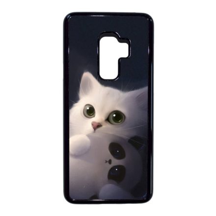 cica cicás macska macskás panda pandás Samsung Galaxy S9 Plus fekete tok