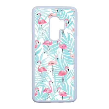 Flamingo Pálmafa nyár Samsung Galaxy S9 Plus fehér tok