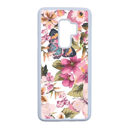 pillangós lepkés virág mintás Samsung Galaxy S9 Plus fehér tok