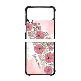 Kérd a neveddel - RoseGold Matyó magyar mintás hungarian folk Samsung Galaxy Z Flip 4 5G tok
