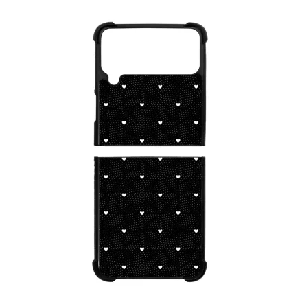 Elegáns szívecskés - BLACK - szives csajos  Samsung Galaxy Z Flip 4 5G tok