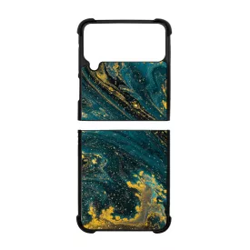 Luxury Blue Aranylo marvany Samsung Galaxy Z Flip 4 5G tok