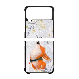 Cuki corgi kutyus - Téli mintás Samsung Galaxy Z Flip 4 5G tok