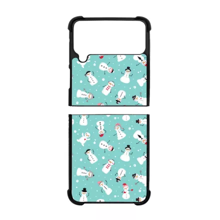 Cuki hóember mintás - Téli mintás Samsung Galaxy Z Flip 4 5G tok