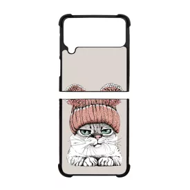 Cuki sapkás cica Samsung Galaxy Z Flip 4 5G tok