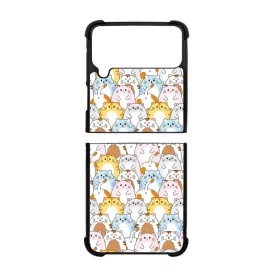 Tündéri Kawaii cica mintás Samsung Galaxy Z Flip 4 5G tok