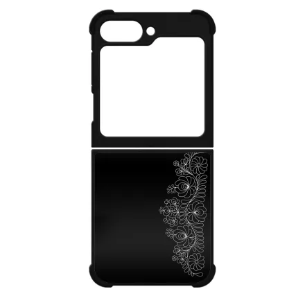 Elegant Matyó - Black magyar mintás hungarian folk Samsung Galaxy Z Flip 6 tok
