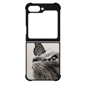 Cica és Pillangó - macskás Samsung Galaxy Z Flip 6 tok